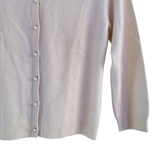 Cynthia Cynthia Steffe Womens Cream Cashmere Beaded Faux Pearl Cardigan Size S - Picture 3 of 7